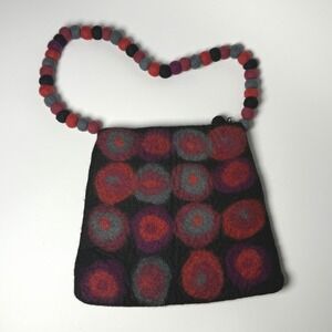 Rising Tide Wool Handbag Black Purple Orange‎ Gray Boho Lagenlook Whimsigoth
